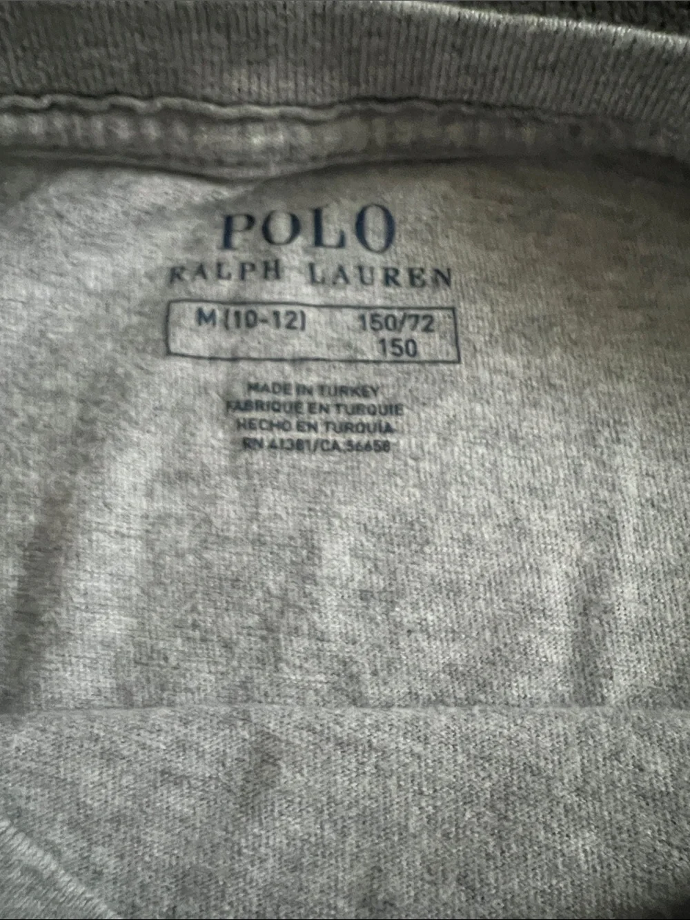 Ralph Lauren Gray Tee with Polo Bear Graphic